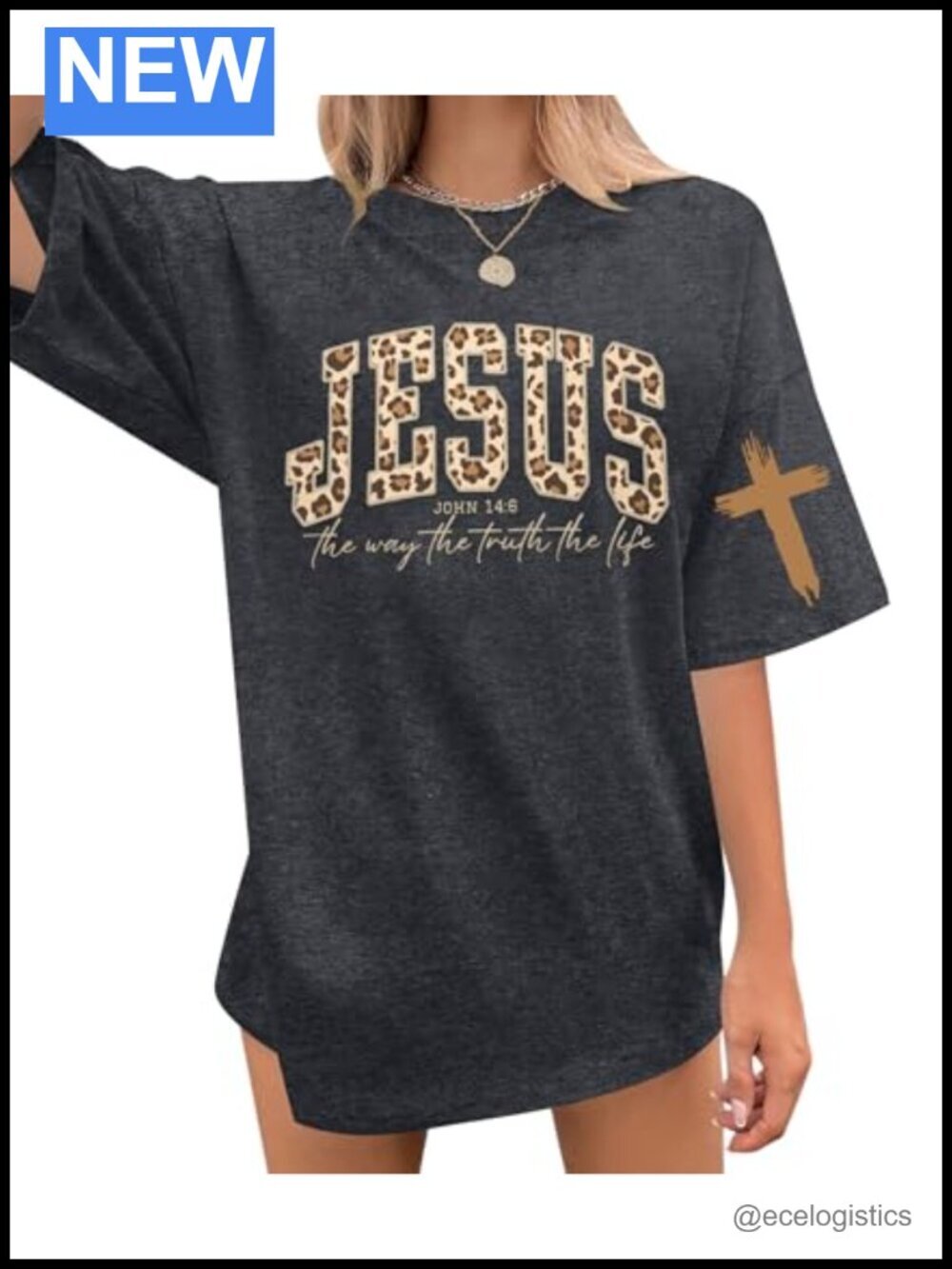 Oversized Christian Faith Bible Verse Graphic Tee